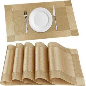 Placemats, Place Mats for Kitchen Dining Table, Heat-Resistant Anti-Skid Stain
